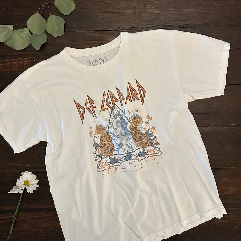 Def Leppard Hysteria White Vintage Wash classic Rock T-shirt